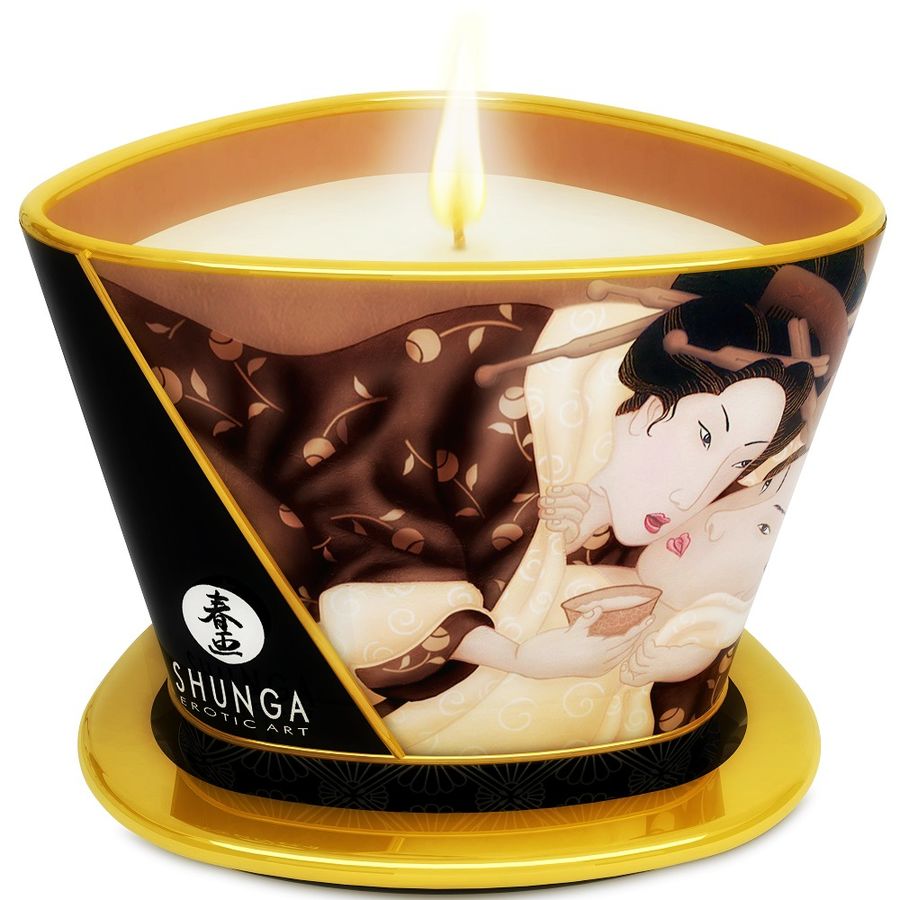 Shunga Mini Caress masažna svijeća s mirisom čokolade, 170 ml