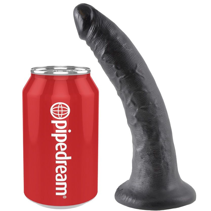 KING COCK dildo, crni, 17,8 cm