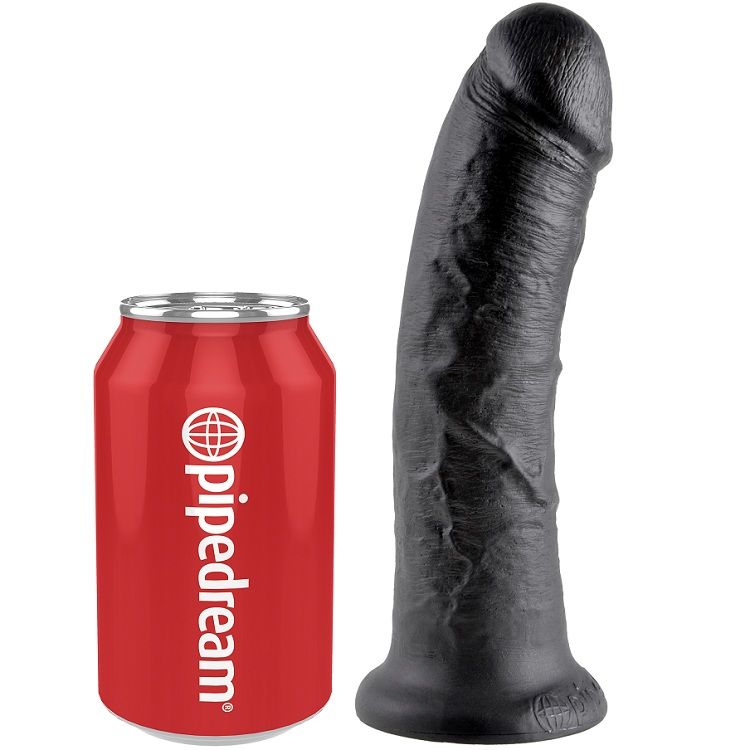 KING COCK dildo s usisnom čašicom, crni, 20,3 cm