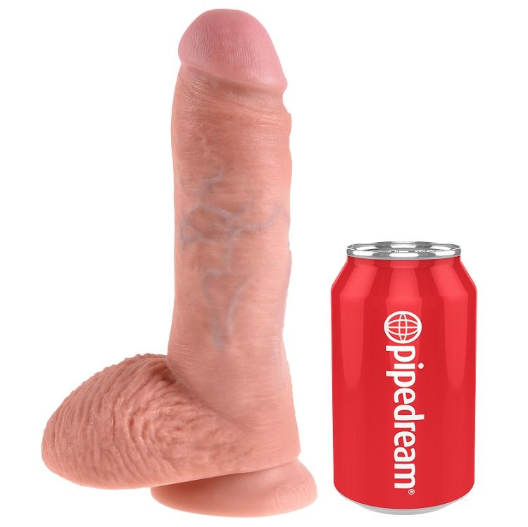 KING COCK dildo s testisima, 20,3 cm