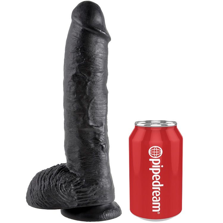 KING COCK dildo s kuglicama i vakuumskom čašicom, 25,4 cm