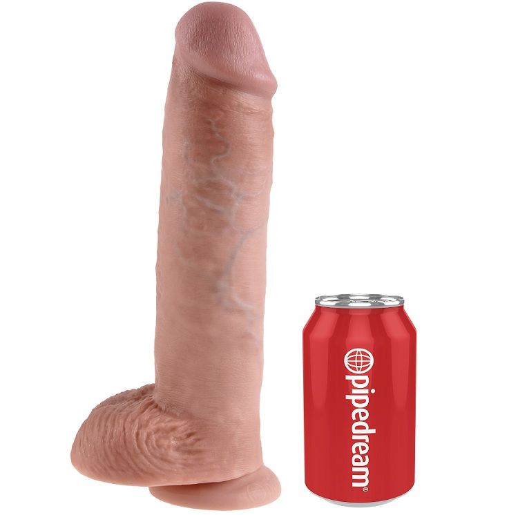 KING COCK dildo s testisima, boje kože, 28 cm