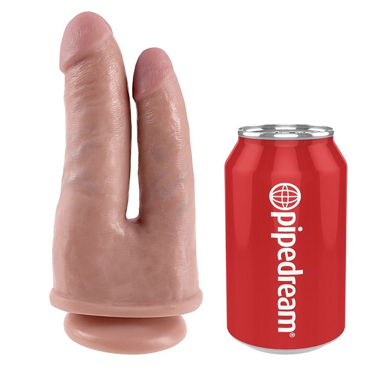 KING COCK Double Penetrator, realistični dildo s vakuumskom čašicom