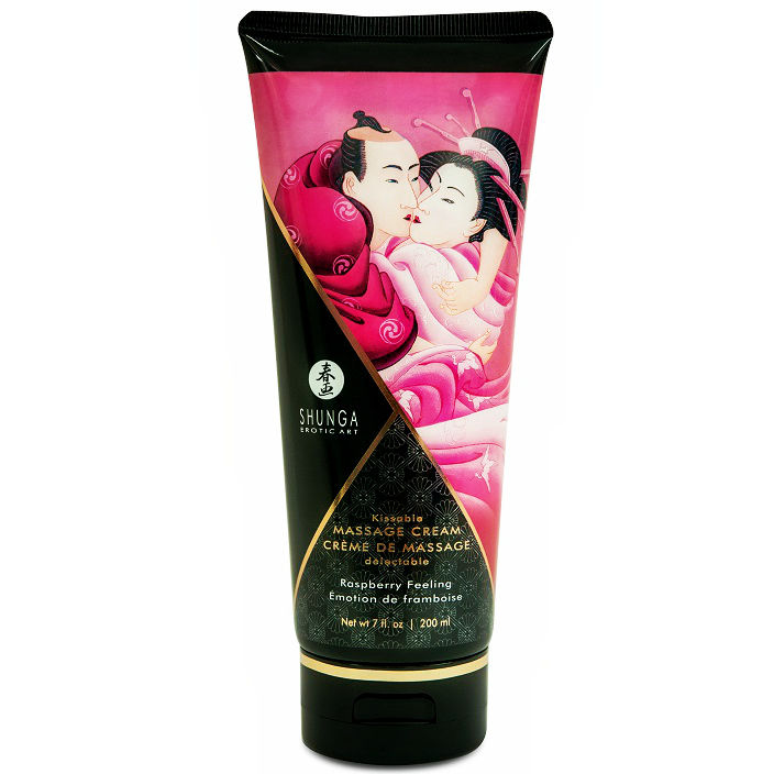 Shunga masažna krema s okusom maline, 200 ml