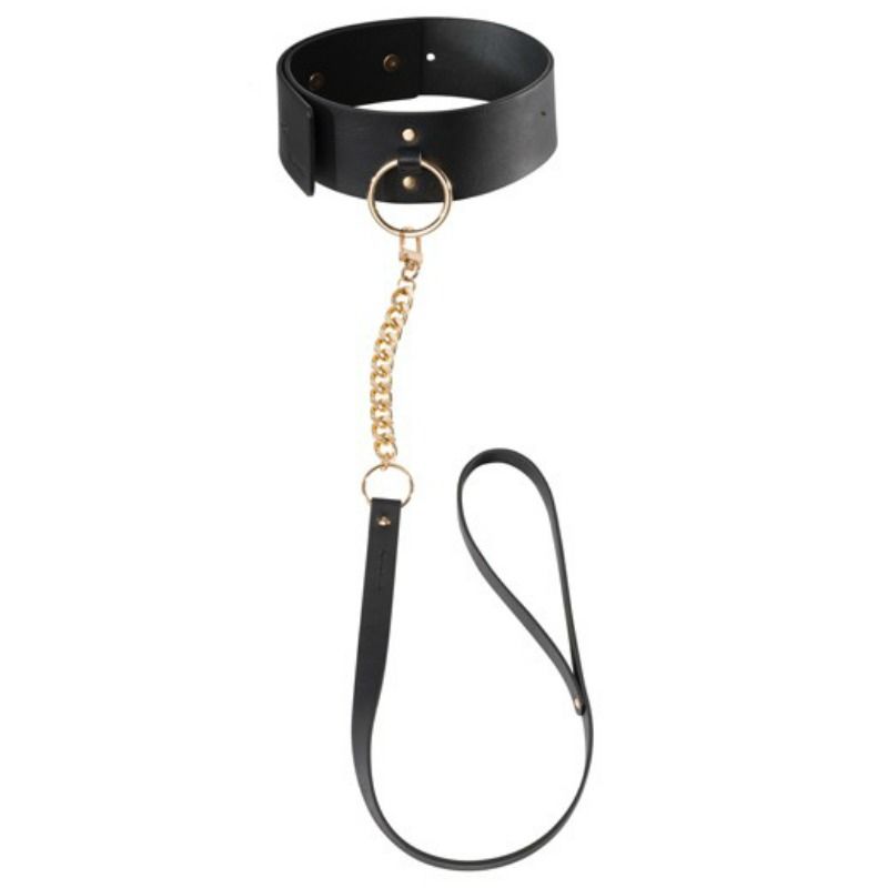 Bijoux Indiscrets Maze BDSM ogrlica s povodcem, crna