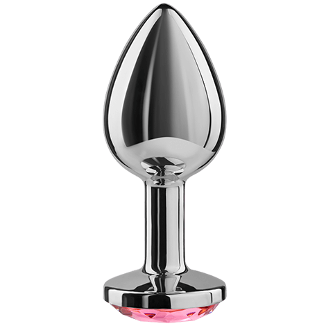 SECRETPLAY analni čep od aluminija i stakla, fuksija, 8 cm