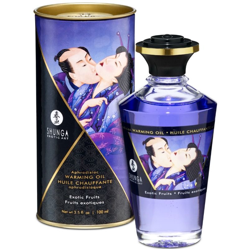 SHUNGA ulje za masažu s učinkom zagrijavanja, egzotično voće, 100 ml