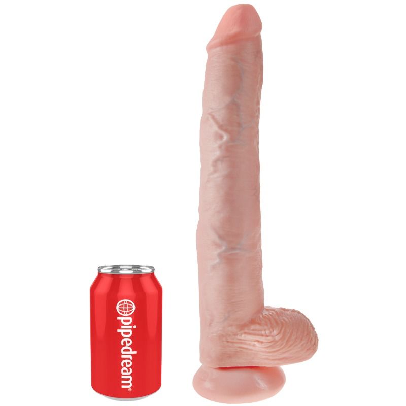 KING COCK dildo s testisima, boje kože, 35,6 cm