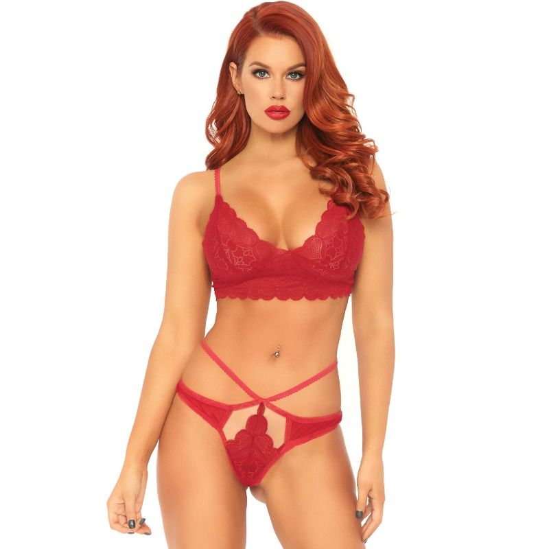 LEG AVENUE 2 dijelni set, čipkasti bralette i tanga