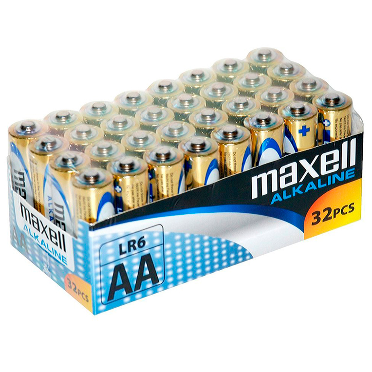 AA alkalijske baterije LR6, pakiranje od 32 komada, dugotrajno napajanje za uređaje MAXELL