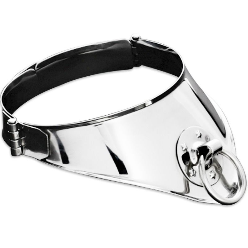 METAL HARD BDSM ogrlica s prstenom i lokotom