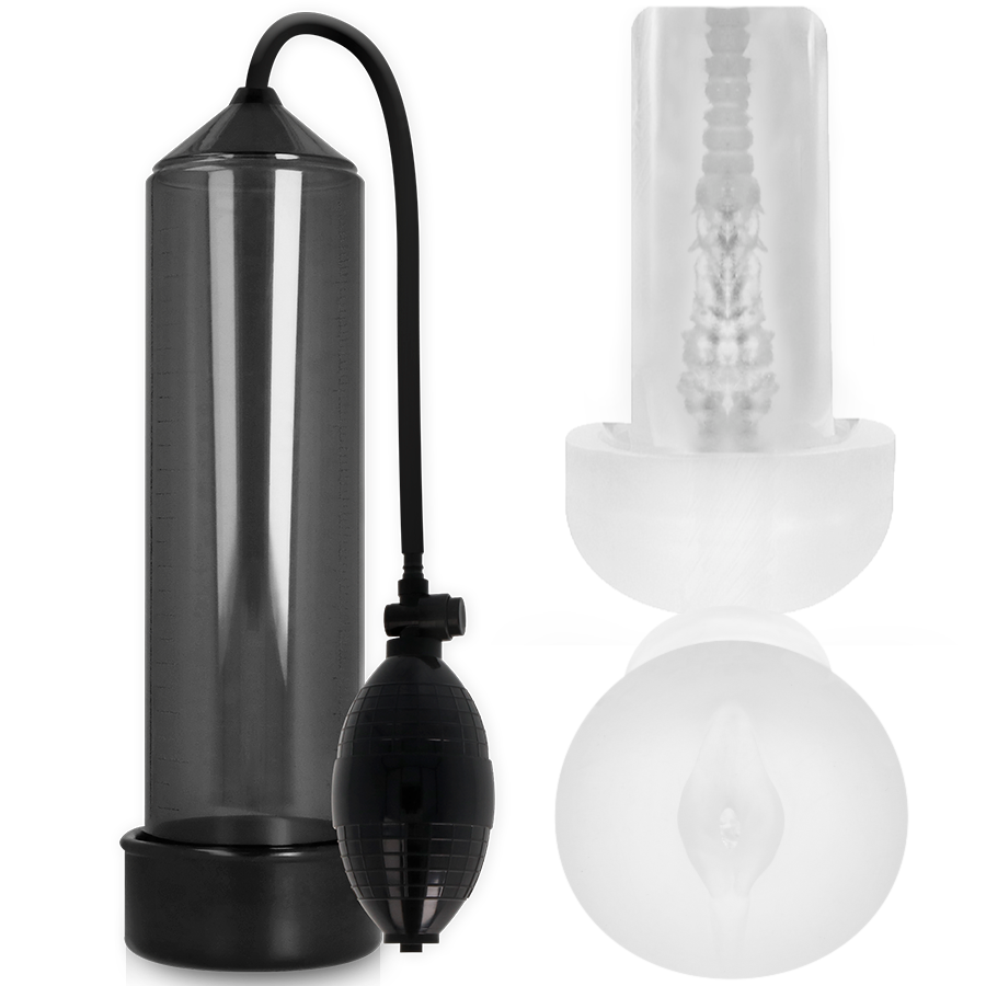 PUMP ADDICTED RX3 Black pumpa za penis s navlakom Pleasure Sleeve