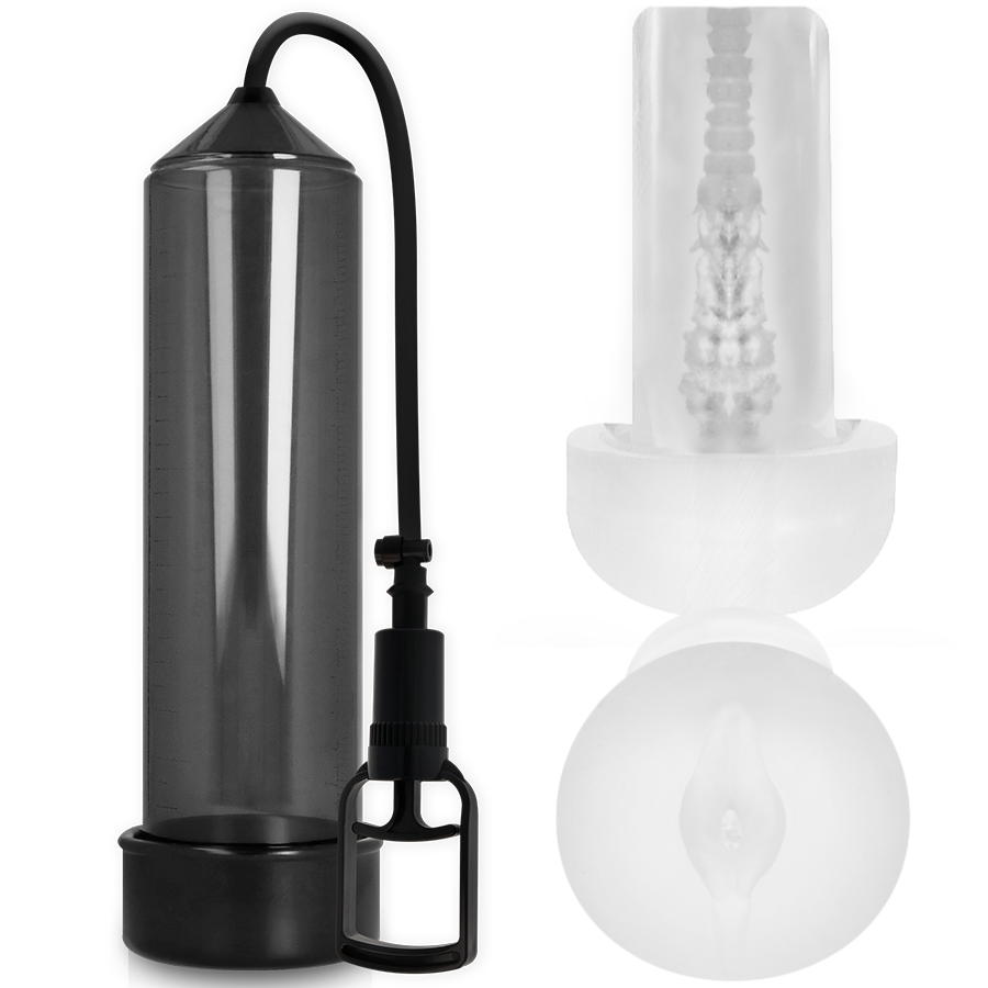 PUMP ADDICTED RX7 pumpa za penis s masturbatorom, crna