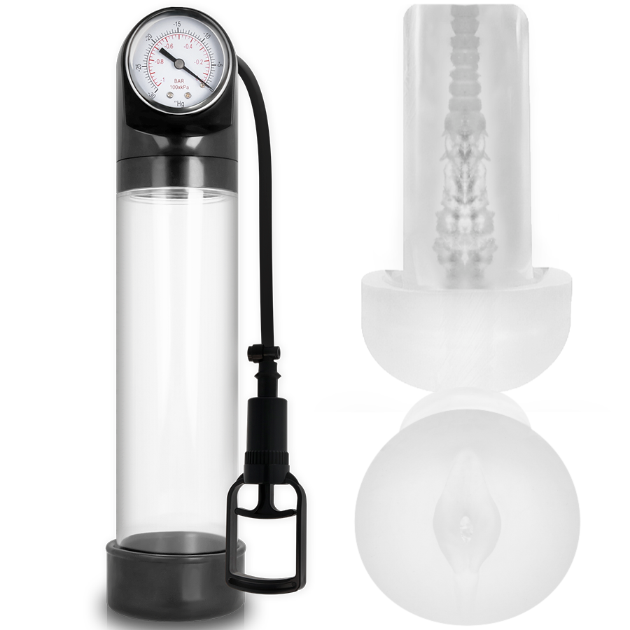 PUMP ADDICTED RX9 prozirna pumpa za penis s masturbatorom