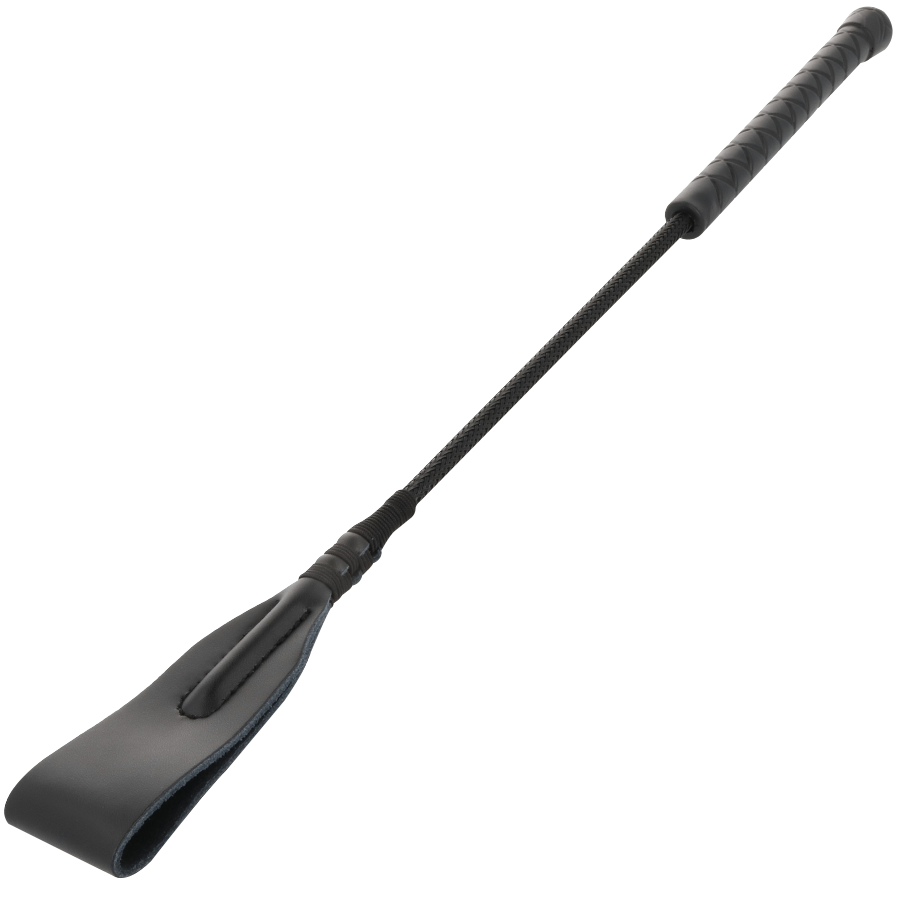 DARKNESS SENSATIONS bič za jahanje s kožnim vrhom, 45 cm
