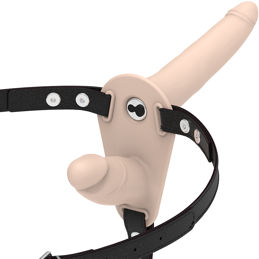 FETISH SUBMISSIVE HARNESS dvostruki strap on s vibratorom