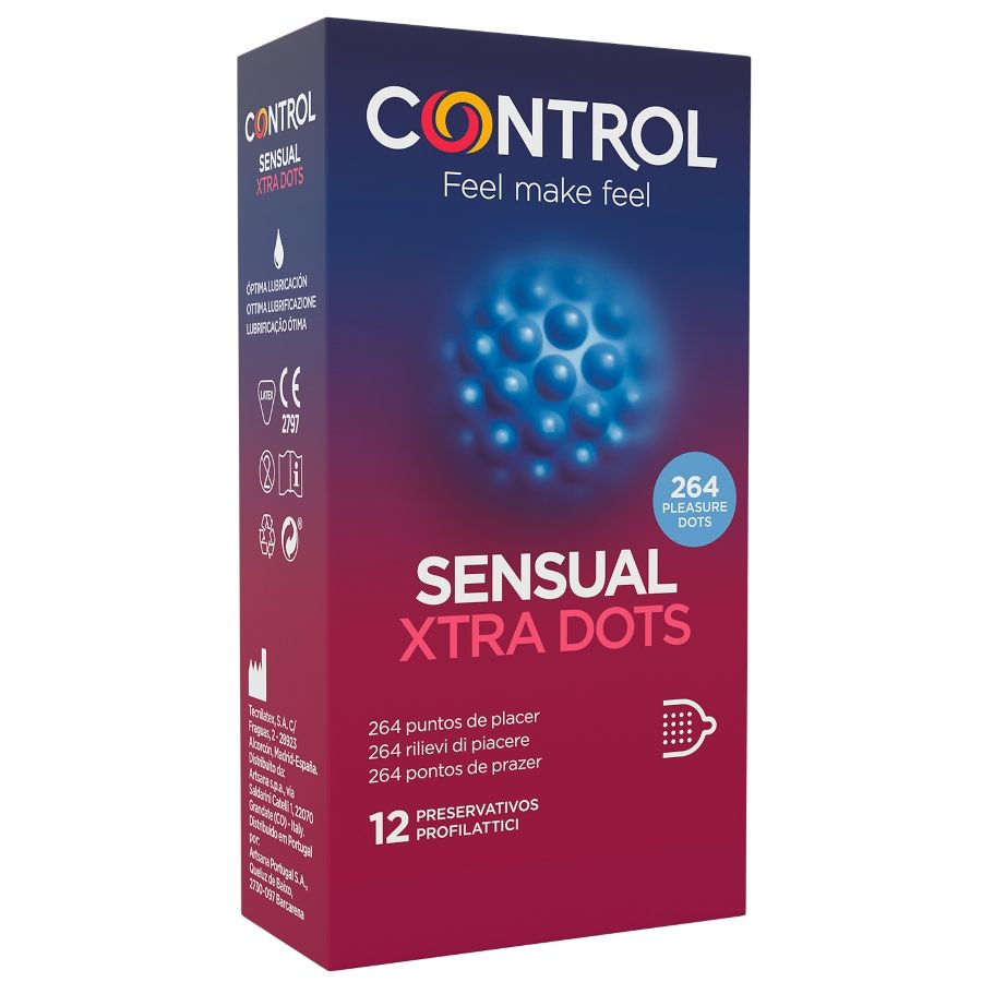 Control Xtra Dots kondomi s izbočinama, 12 komada
