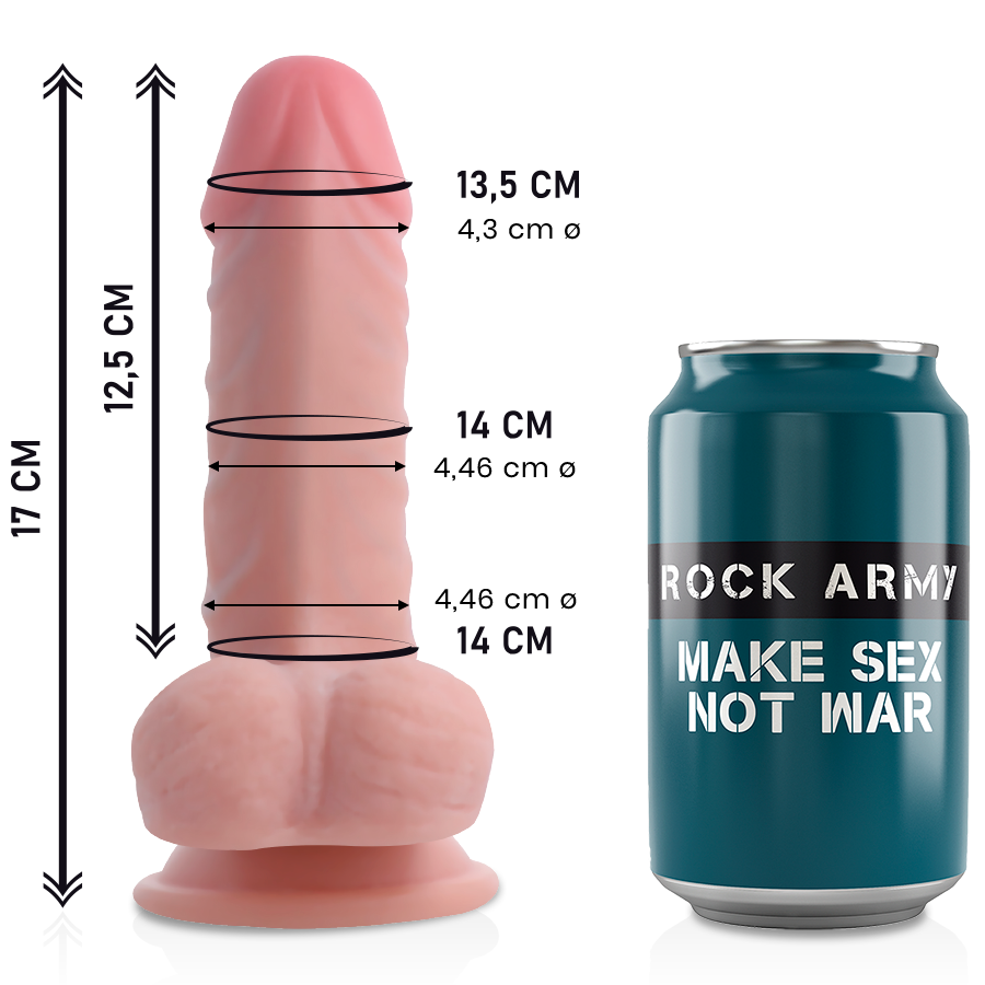ROCK ARMY Dual Density Panzer, realistični dildo, 17 cm