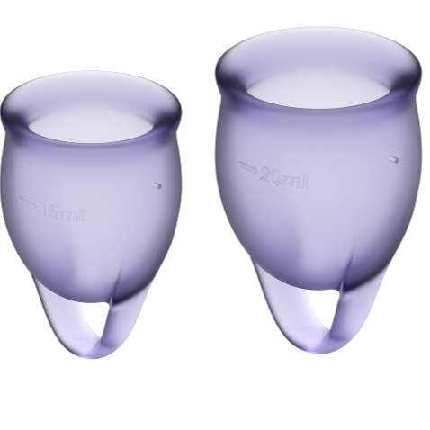 Satisfyer Feel Confident menstrualna čašica, 15 i 20 ml, ljubičasta