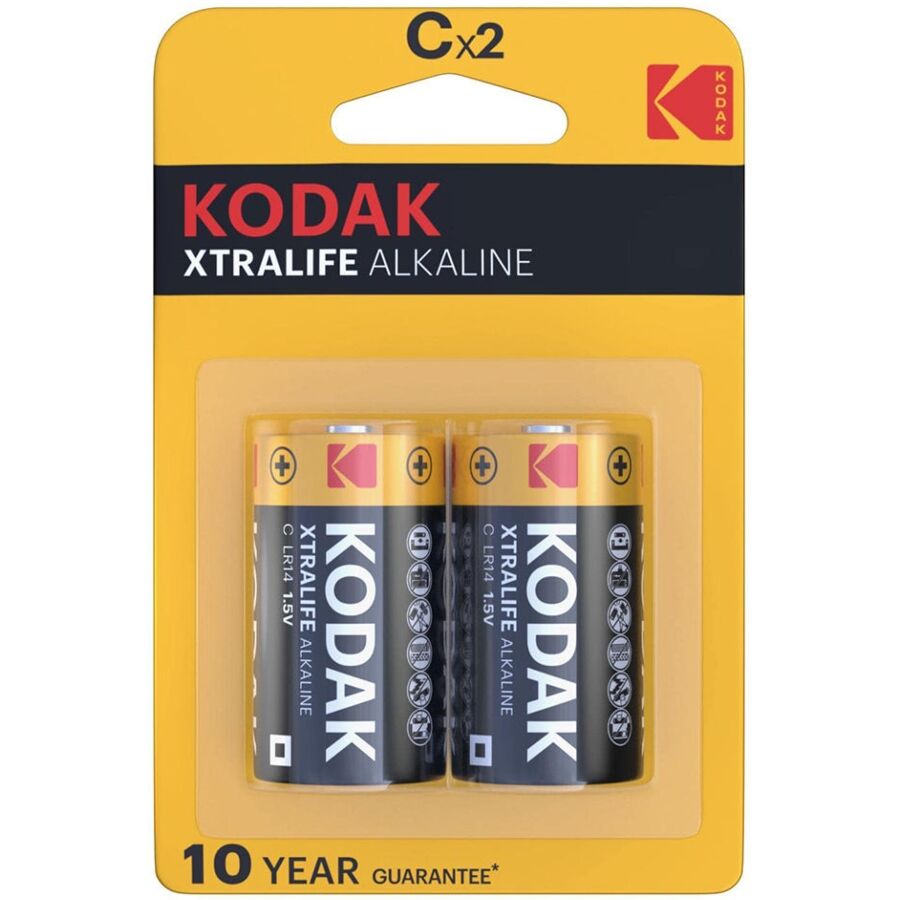 C baterije, pakiranje od 2 komada, dugotrajna alkalna energija za uređaje KODAK