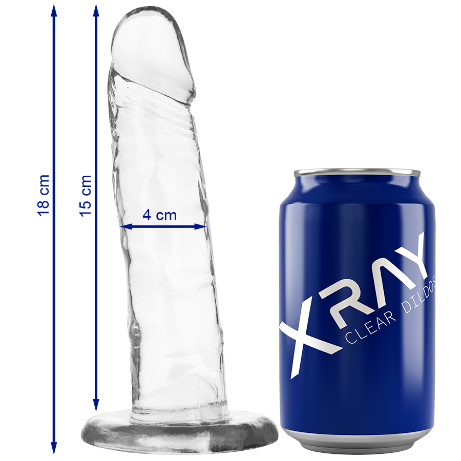 X RAY Clear realistični dildo, proziran, 18 cm