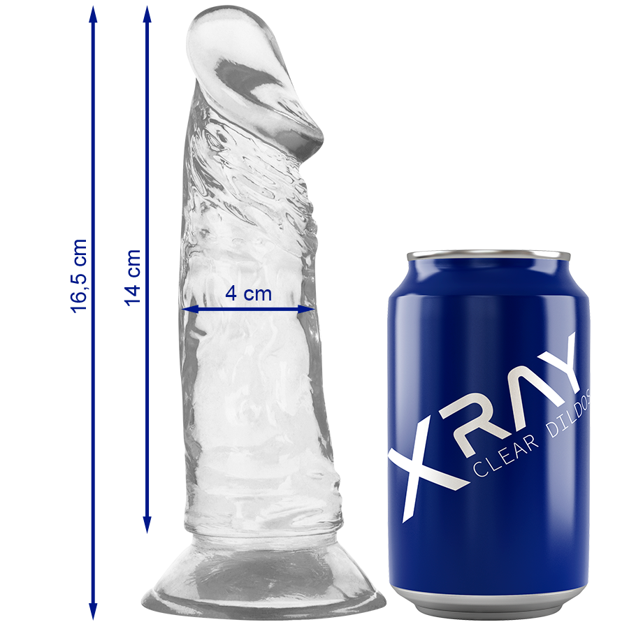 X RAY Clear realistični dildo, proziran, 16,5 cm