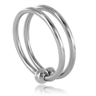 METAL HARD prsten za penis bez vibracija s dva čelična prstena, 30 mm