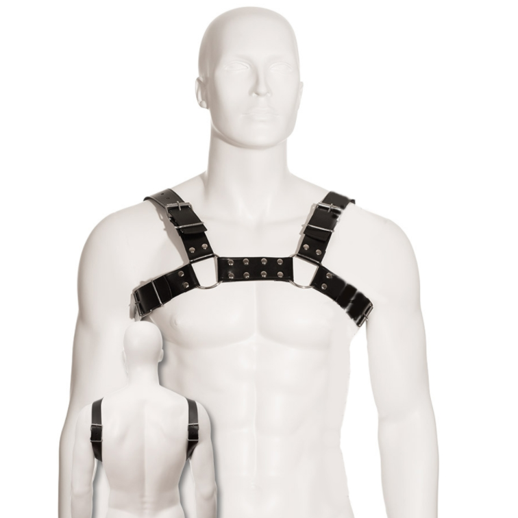 LEATHER BODY muški remen za tijelo od kože, crni