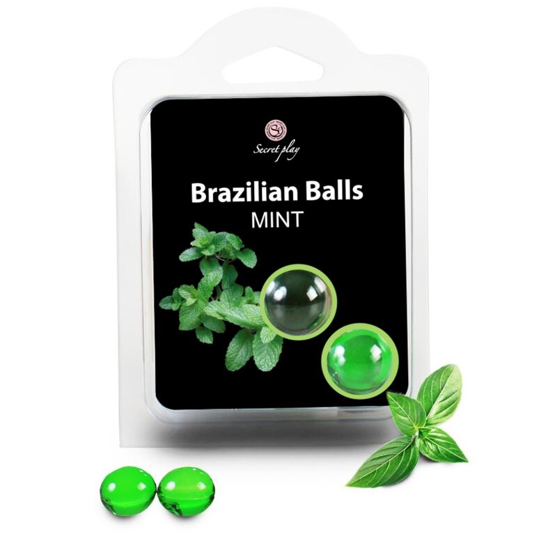 Secretplay brazilske kuglice s masažnim uljem i mirisom mente, 2 komada