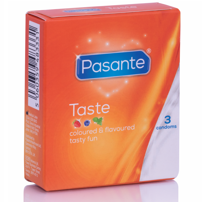 Pasante Taste kondomi s okusom, 3 komada
