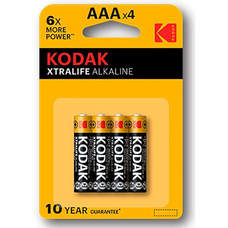 AAA alkalne baterije, pakiranje od 4 komada, dugotrajna energija za daljinske upravljače KODAK