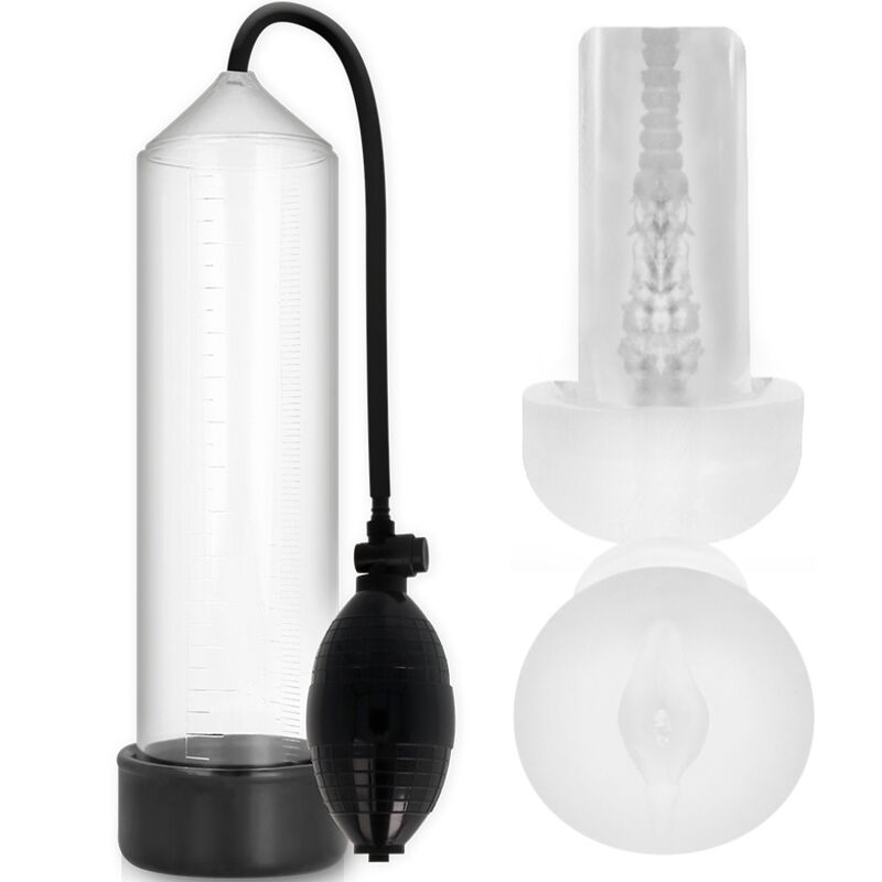 PUMP ADDICTED RX3 pumpa za penis s navlakom Pleasure Sleeve, prozirna