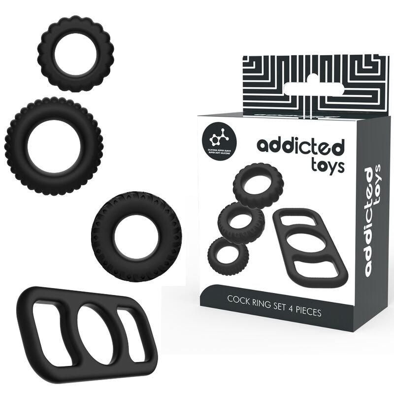 ADDICTED TOYS set prstenova za penis bez vibracija, 4 komada