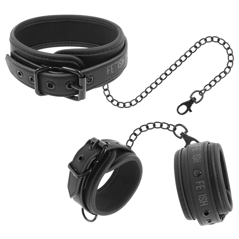FETISH SUBMISSIVE lisice za ruke s dodatkom za vrat