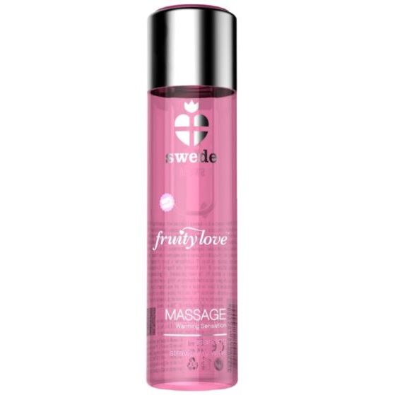 SWEDE Fruity Love ulje za masažu s učinkom zagrijavanja, jagoda i šampanjac, 60 ml