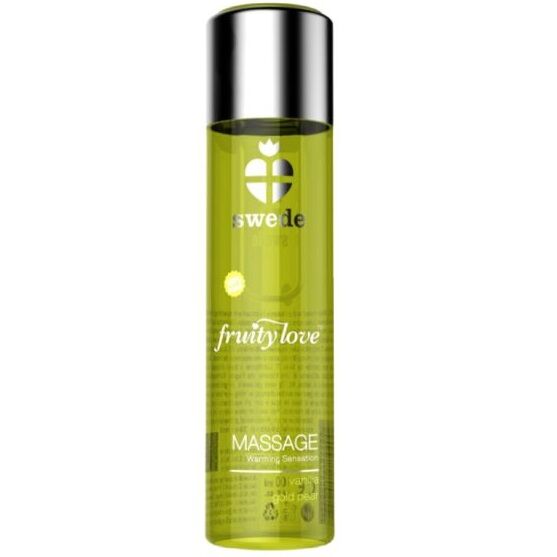 SWEDE Fruity Love masažno ulje s učinkom zagrijavanja, miris vanilije i zlatne kruške, 60 ml