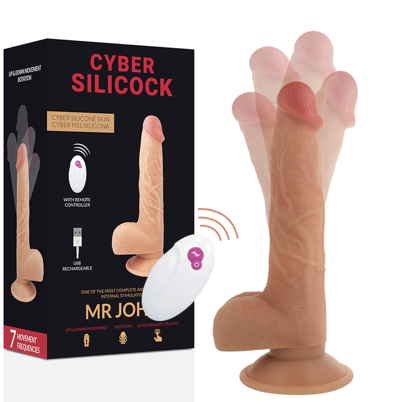 CYBER SILICOCK Realistic Mr John vibrator s daljinskim upravljačem