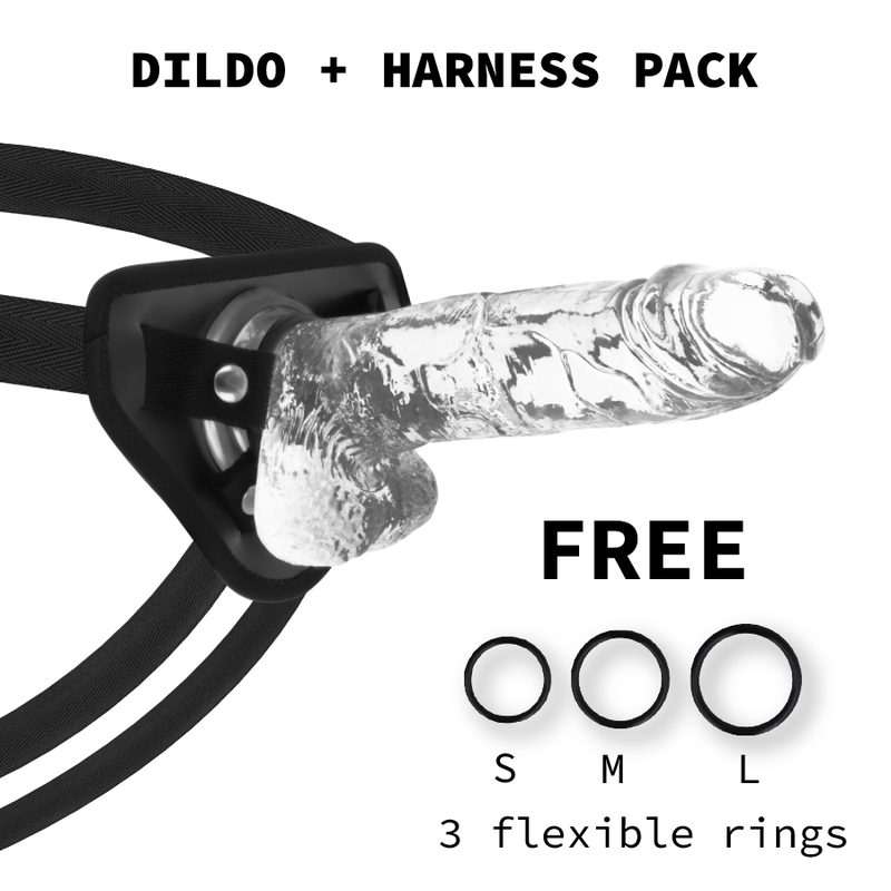 Prozirni realistični dildo za strap on, 22 cm, bez ftalata, svilenkasto mekan X RAY