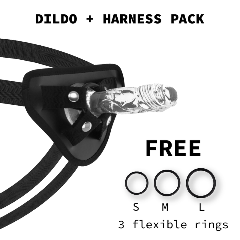 Prozirni realistični strap on dildo od jelly materijala, 12 cm, s vakuumskom bazom X RAY