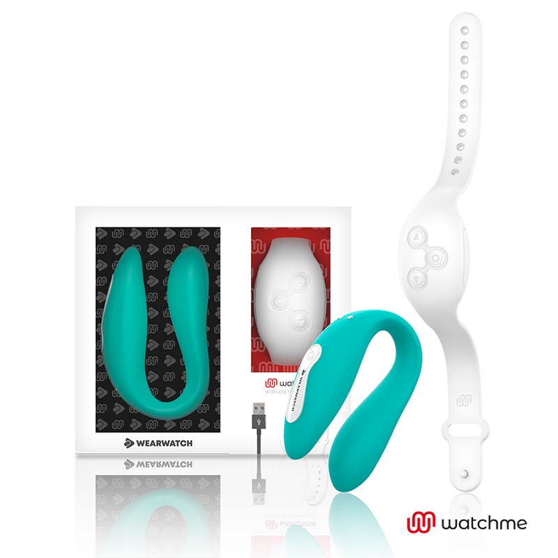 WEARWATCH Dual WatchMe vibrator s daljinskim upravljačem, akvamarin i bijela